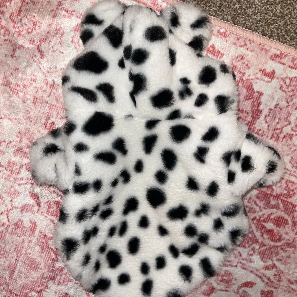 Spotted Faux Fur Dog Hoodie - Picture 3 of 6